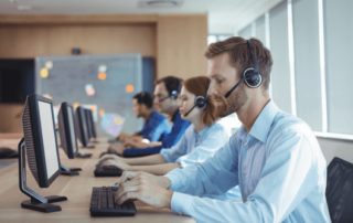 telemarketing services agents wearing headsets