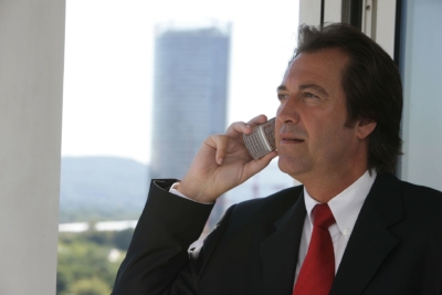 businessman talking on cell phone