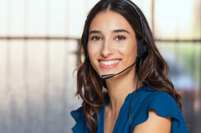 Beautiful call center consultant