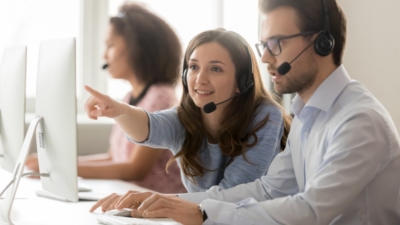 Call center agents using basic rate interface.