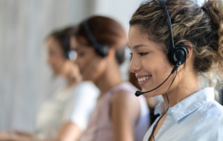 Tunisia call center agents wearing headsets