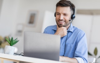 a business owner researching ways to find the best call center providers