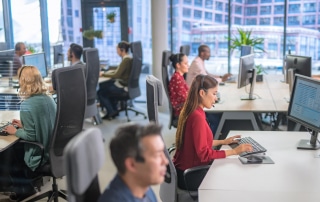 Customer service representatives working as the back office support team.