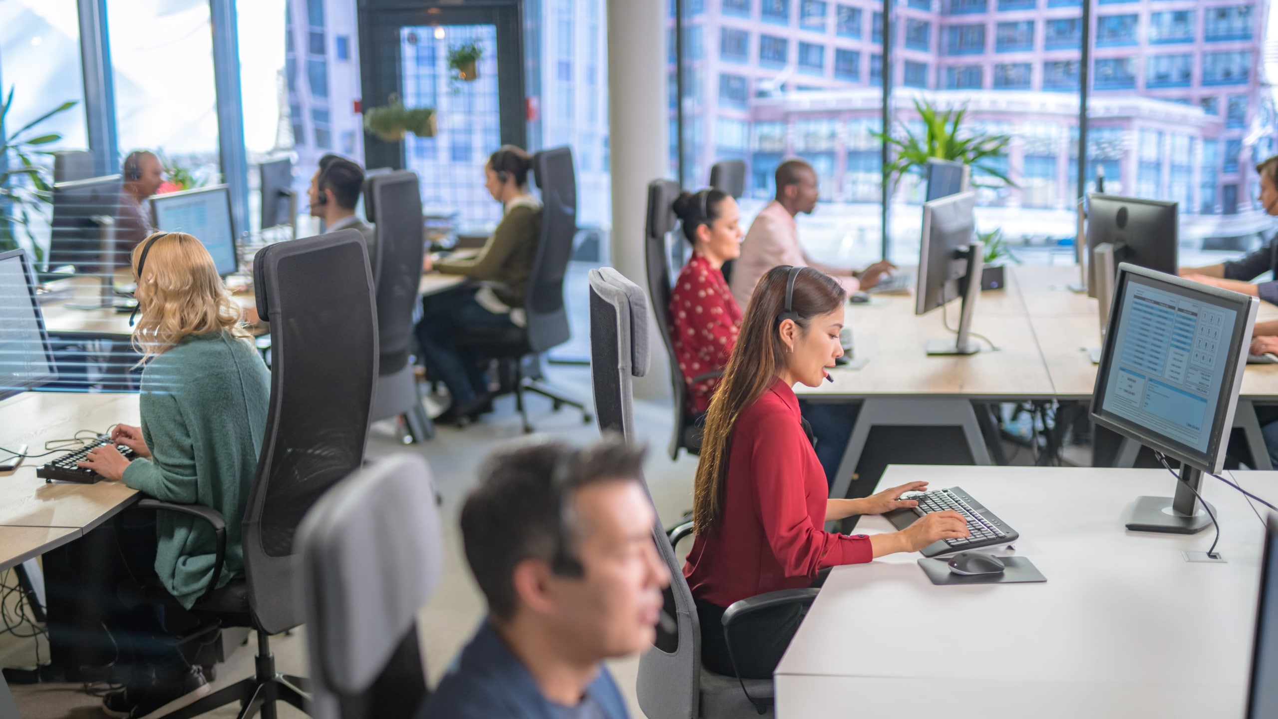 Customer service representatives working as the back office support team.