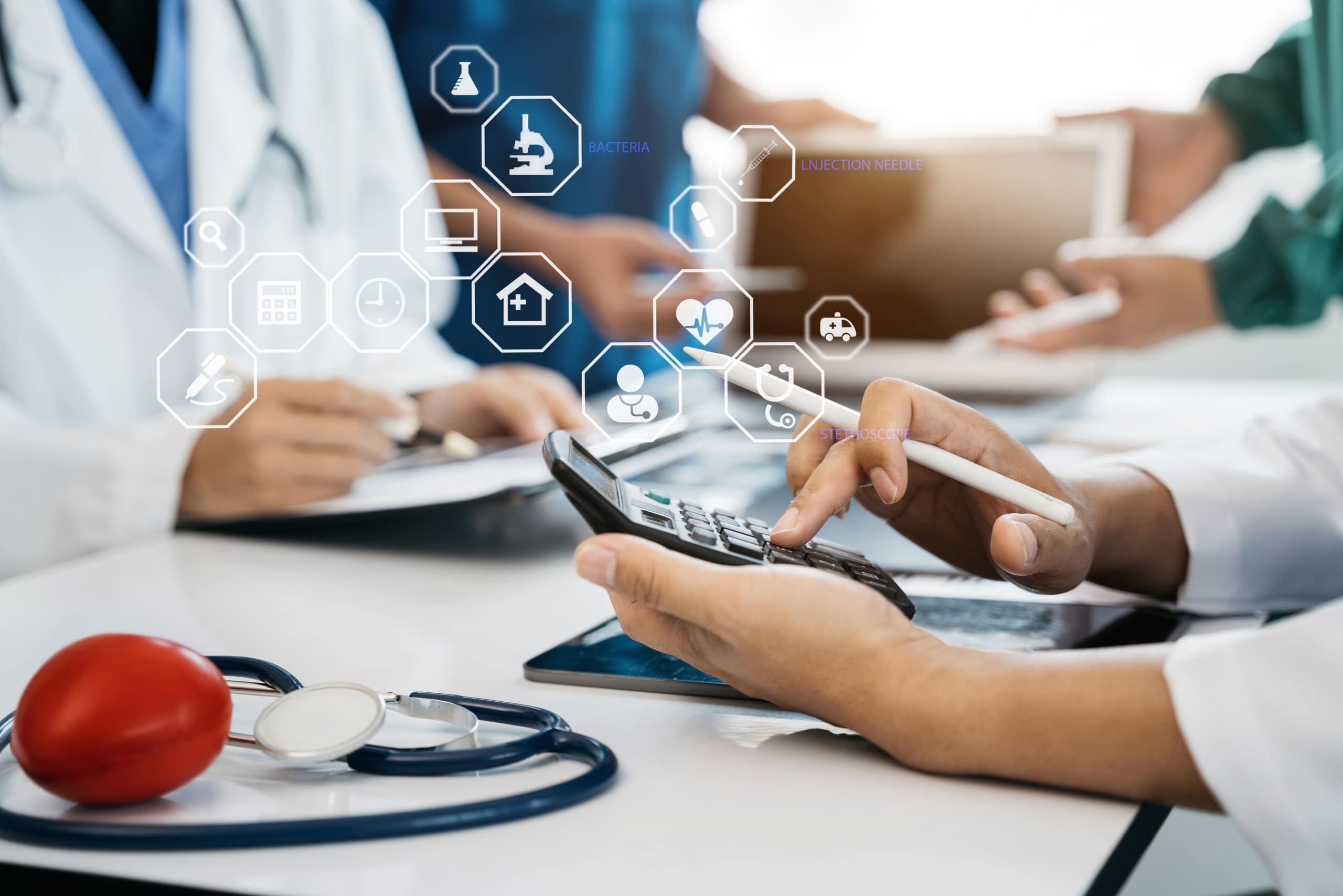 Healthcare professionals use calculators and reports to manage their revenue cycle.