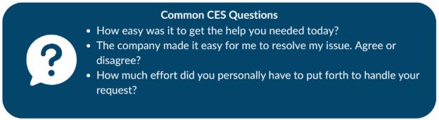 Common CES questions Example of common CES questions.