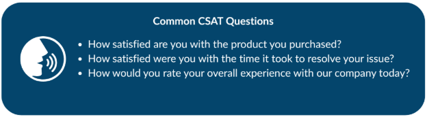 Common CSAT Questions An example of common CSAT questions.